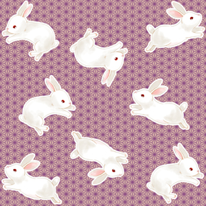 手描きで描かれたウサギのパターン素材