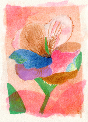 絵の具で描いた幻想的な花のアートなイラスト クリパレ