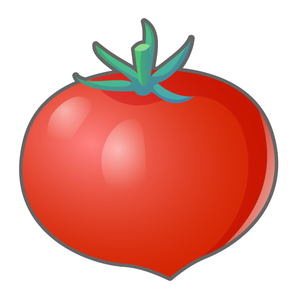 シンプルなトマトのイラスト クリパレ