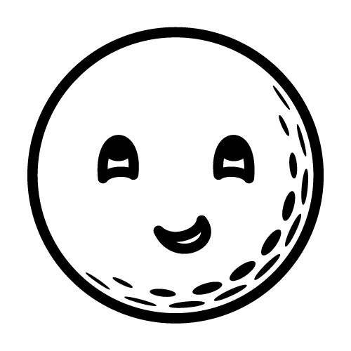 ゴルフボールの幸せそうな顔のイラスト クリパレ
