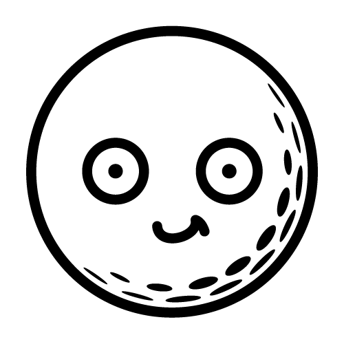 ゴルフボールの嬉しい驚き顔のイラスト クリパレ