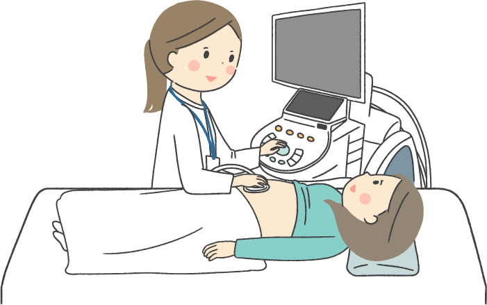 超音波検査を受ける妊娠中の女性