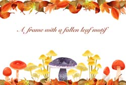 落ち葉とキノコの秋をイメージしたフレーム