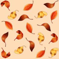 水彩で描いた落ち葉のシームレスパターン